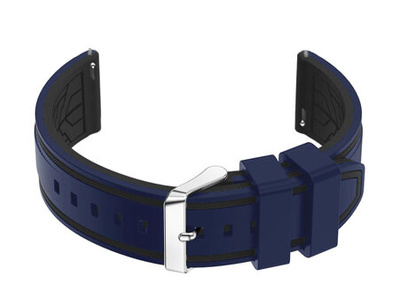 U14 rubber watch strap - navy blue/black - 24mm