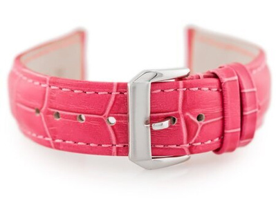 W64 leather watch strap - pink - 22mm