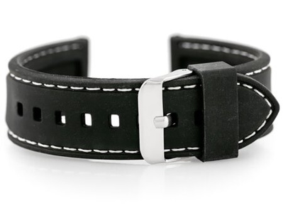 U20 rubber watch strap - black/white 26mm