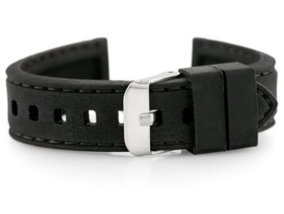 U20 rubber watch strap - black 20mm