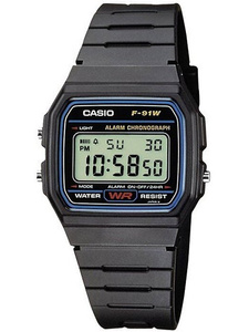 CASIO MEN'S WATCH F-91W-1YER (zd086a) - CLASSIC + BOX