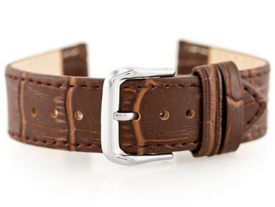 W41 leather watch strap - dark brown - 20mm