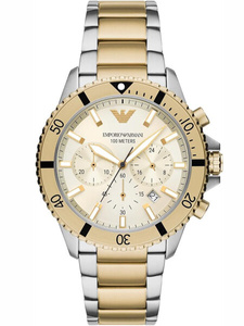 EMPORIO ARMANI MEN'S WATCH AR11606 Two-Tone Chronograph + BOX